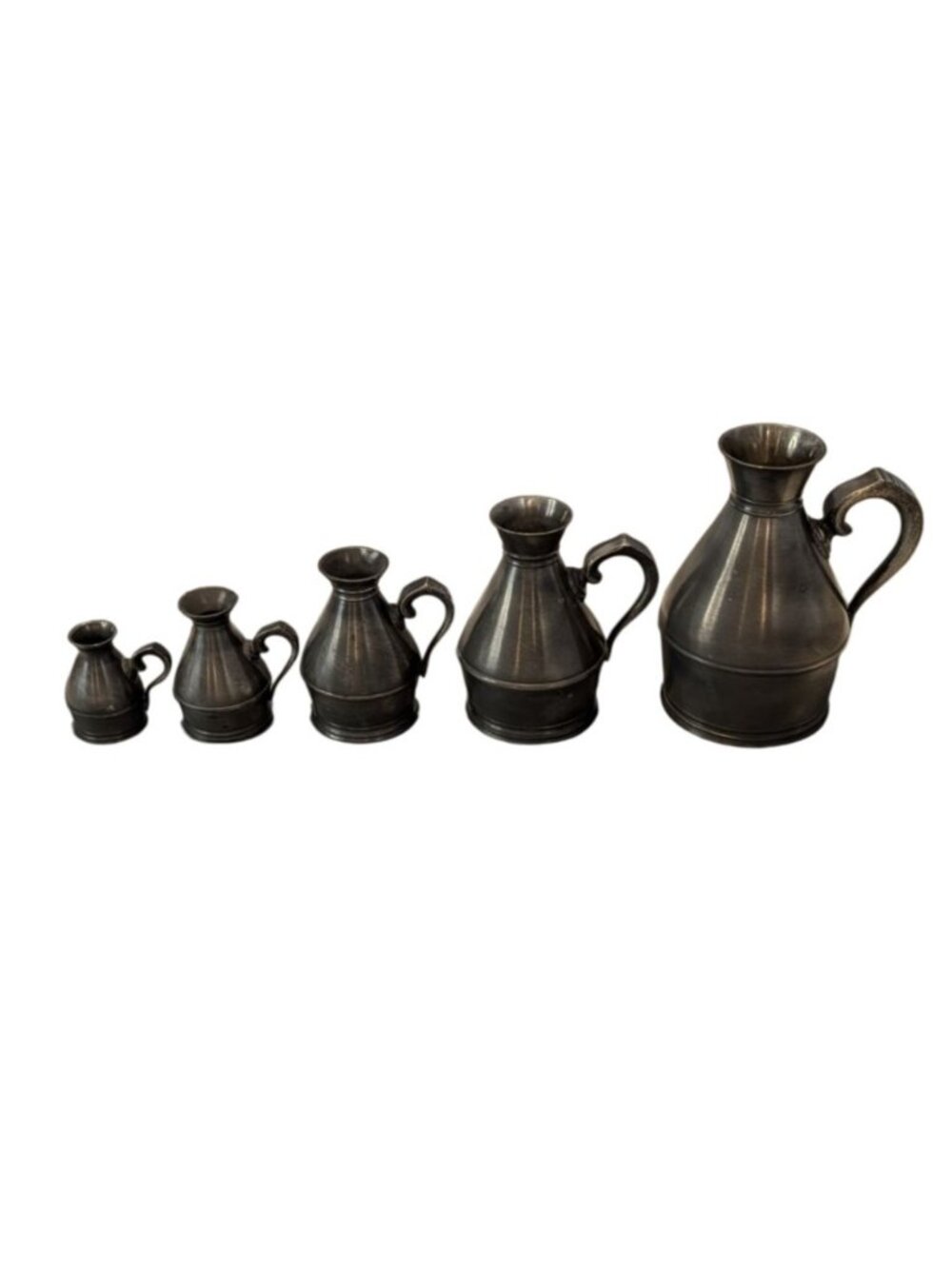 Set of 5 Antique Pewter Haystack Measures Austen & Son Cork Irish Handcrafted Pi